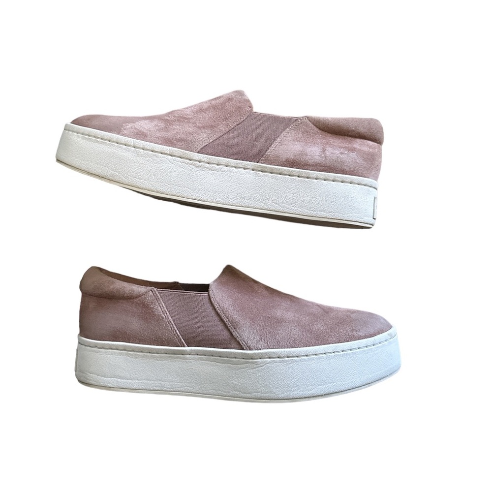 Vince Warren  Suede Women Slip On Platform Everyday Sneaker Sz 8